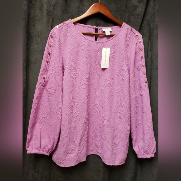 Liz Claiborne Sz XL Orchid Top NWT - Picture 1 of 6